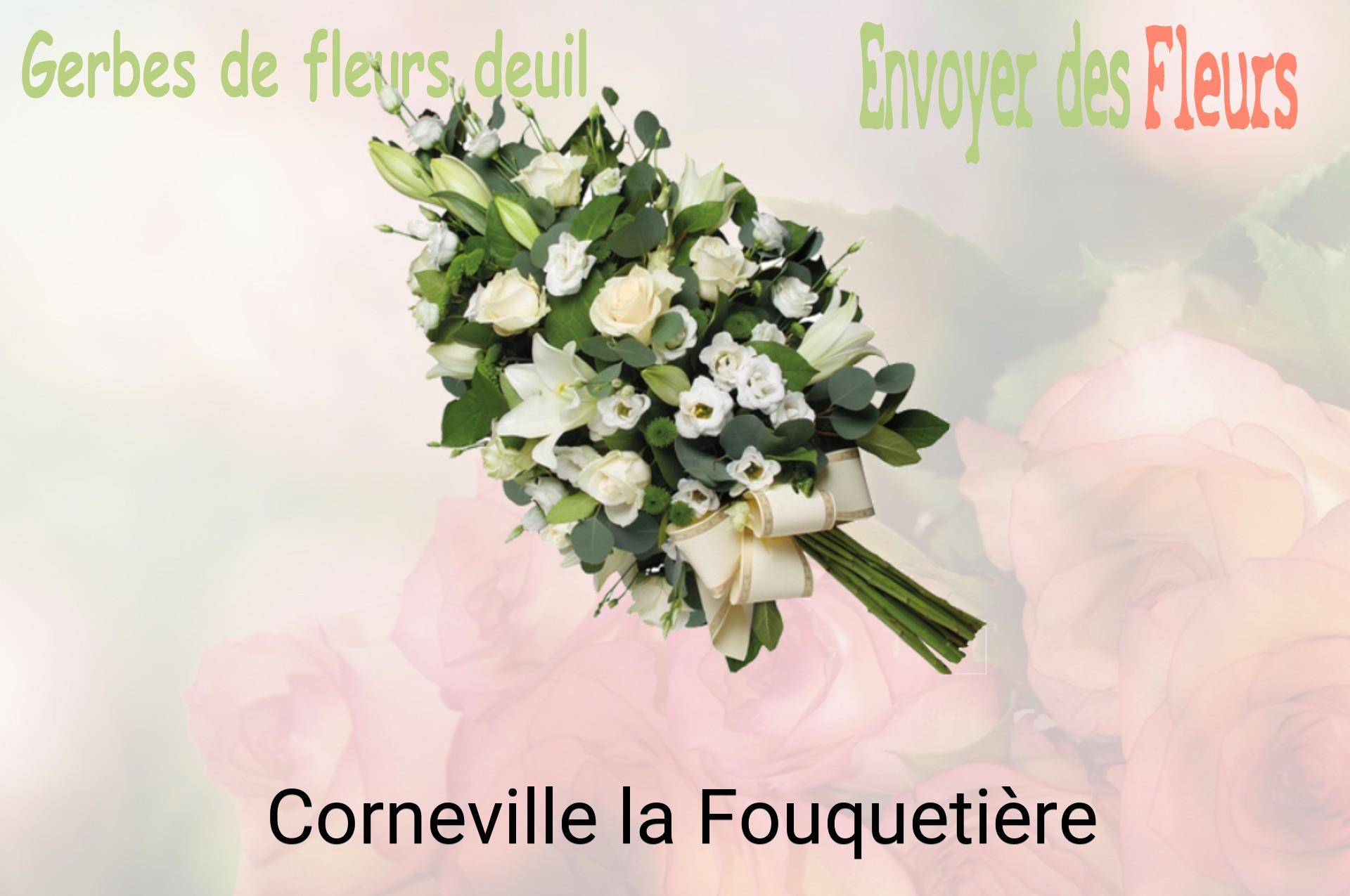 Gerbe de fleurs de deuil livrée à Corneville-la-Fouquetière